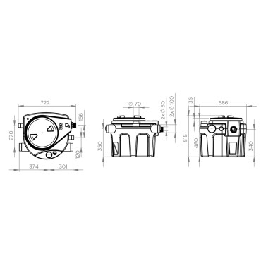 SANIFOS 110 Abwasserhebeanlage als Standgerät Hebeanlage Überflur WC  Wascmaschine usw. günstig & schnell